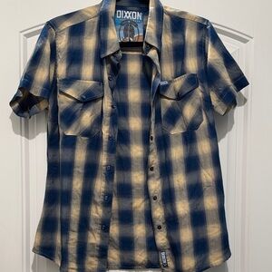 DIXXON Navy and Beige Plaid Casual Shirt